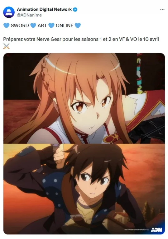 Sword Art Online sur ADN