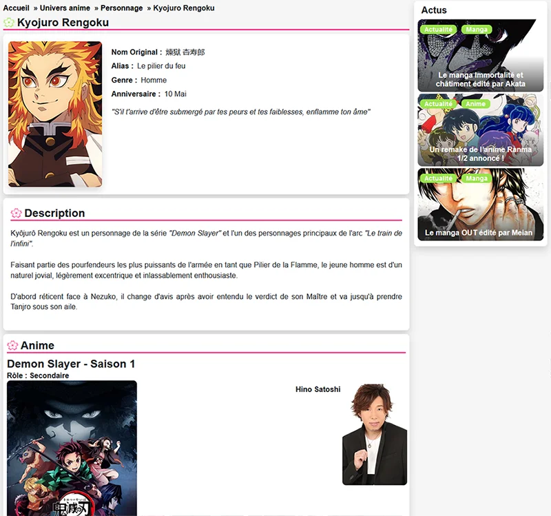 Manga clic - Personnage