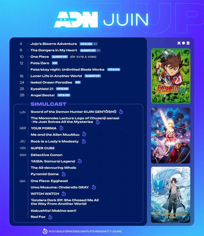 ADN juin 2025 : les nouveautés anime