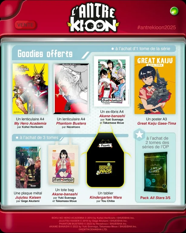 Antre Ki-oon 2025 : Goodies offerts